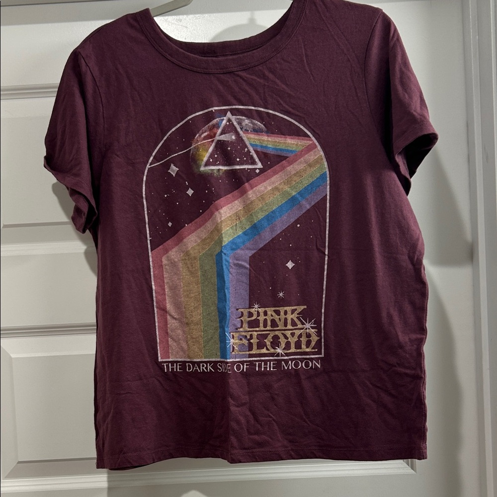 Pink Floyd Kids Tee - Burgundy with Rainbow Design
